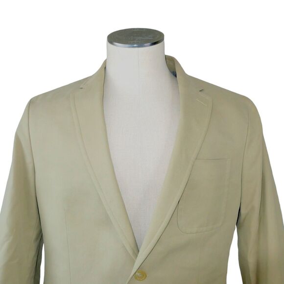 Banana Republic 44R Tailored Fit Tan Color Lined 2 Button Front Pockets Cotton - Picture 3 of 15